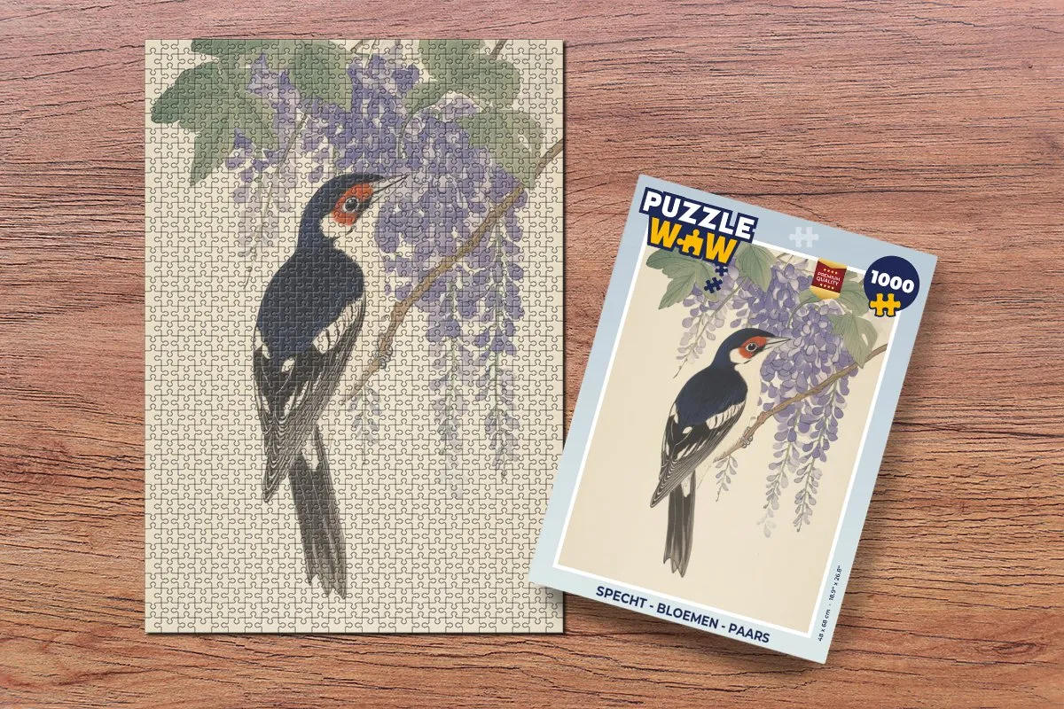 PuzzleWow Specht Bloemen Legpuzzel 1000 Stuks - Paars