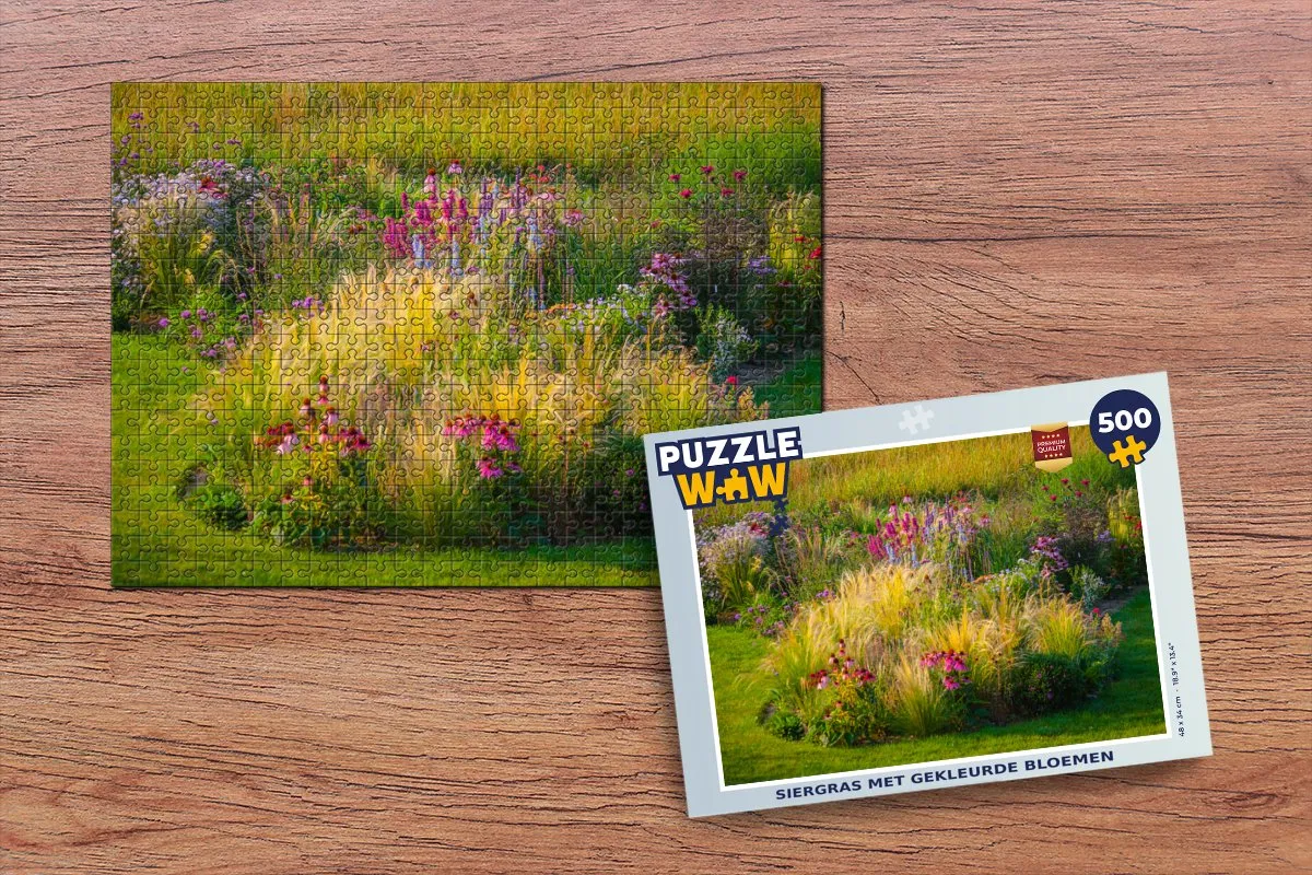 PuzzleWow Siergras met Gekleurde Bloemen Legpuzzel 500 Stuks - Multicolor