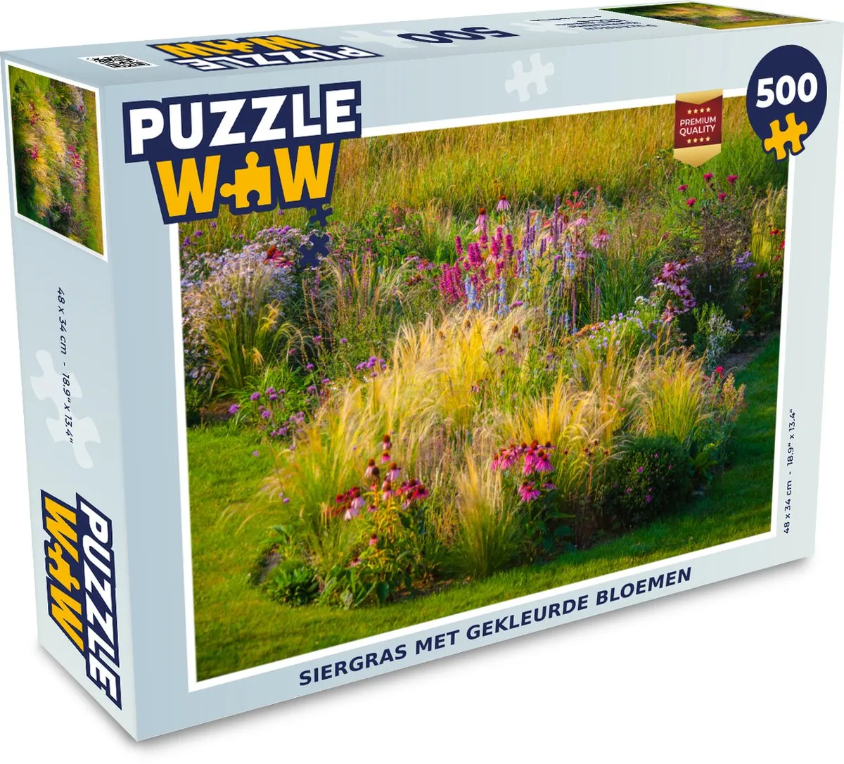 PuzzleWow Siergras met Gekleurde Bloemen Legpuzzel 500 Stuks