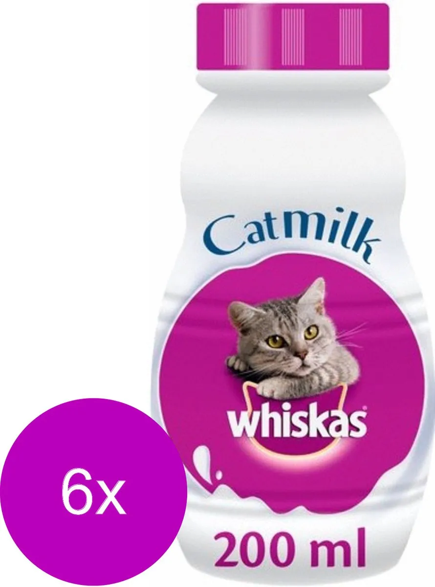 Whiskas Catmilk Melk Kattensnack 6x200ml