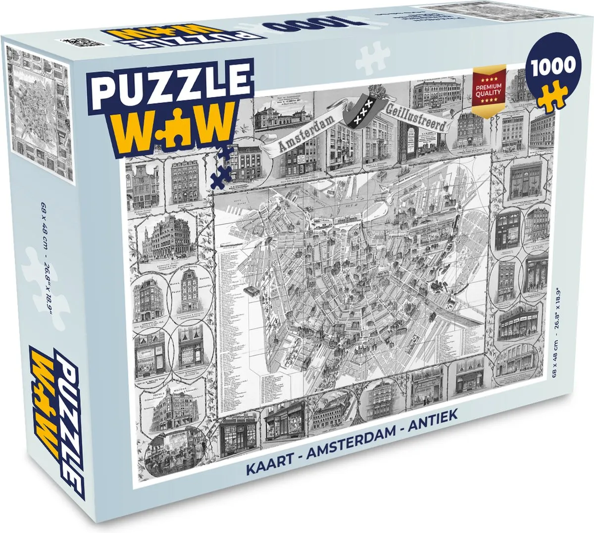 PuzzleWow Amsterdam Antiek Legpuzzel 1000 Stuks