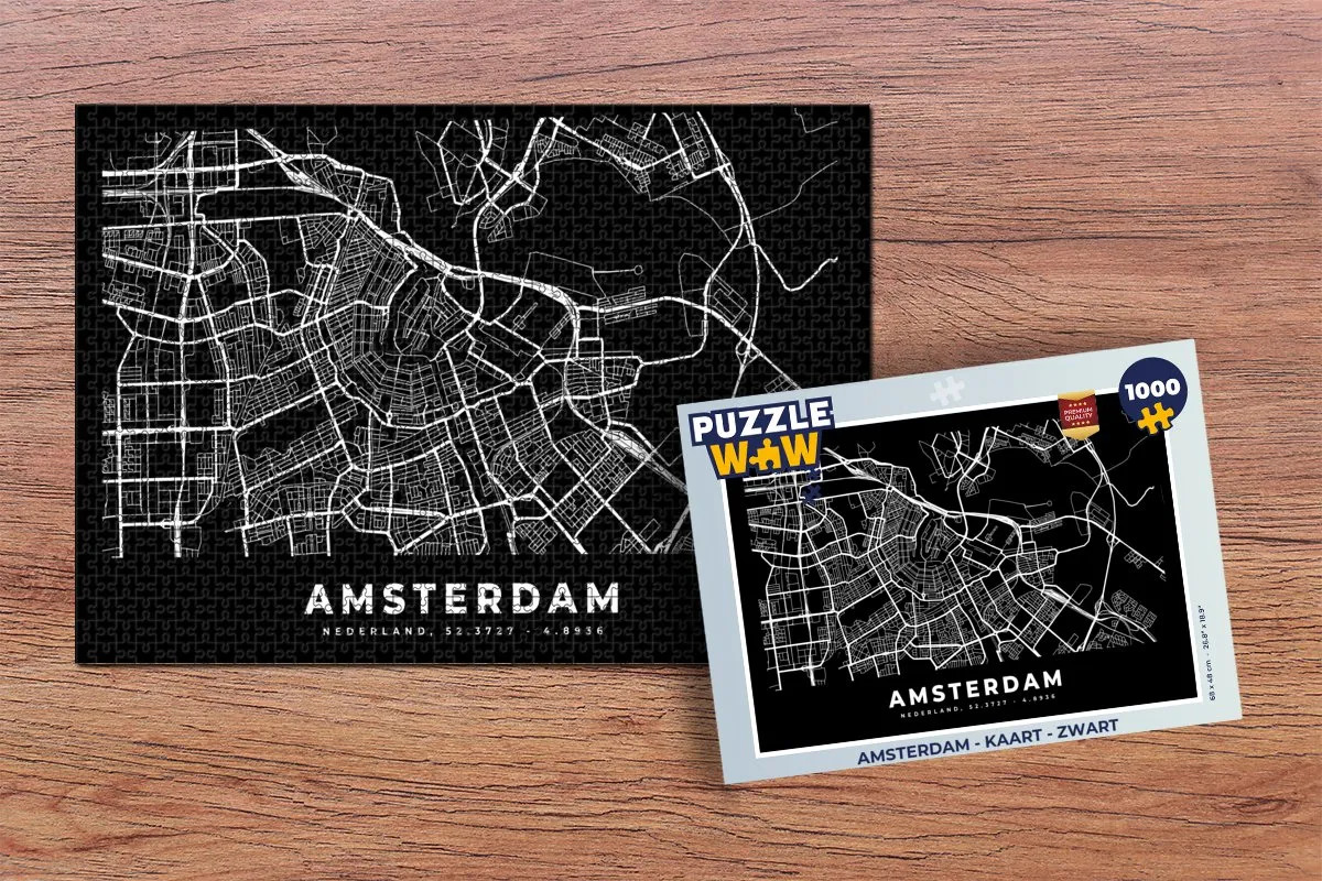 PuzzleWow Amsterdam Legpuzzel 1000 Stuks - Multicolor