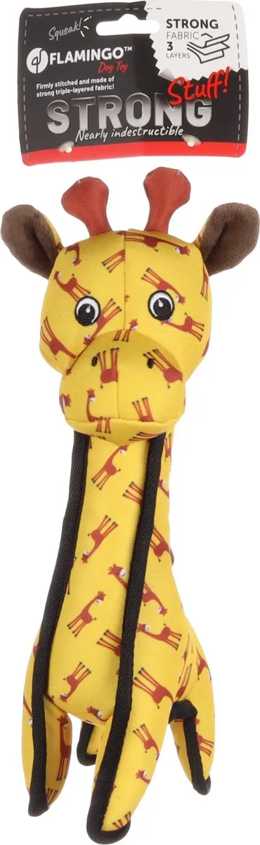 Flamingo Strong Stuff Honden Speelgoed Giraf Geel 35cm