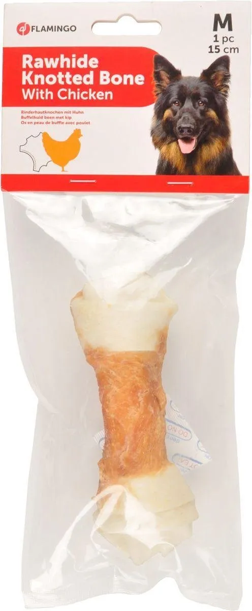 Flamingo Geknoopt Hondensnack Bot 15cm