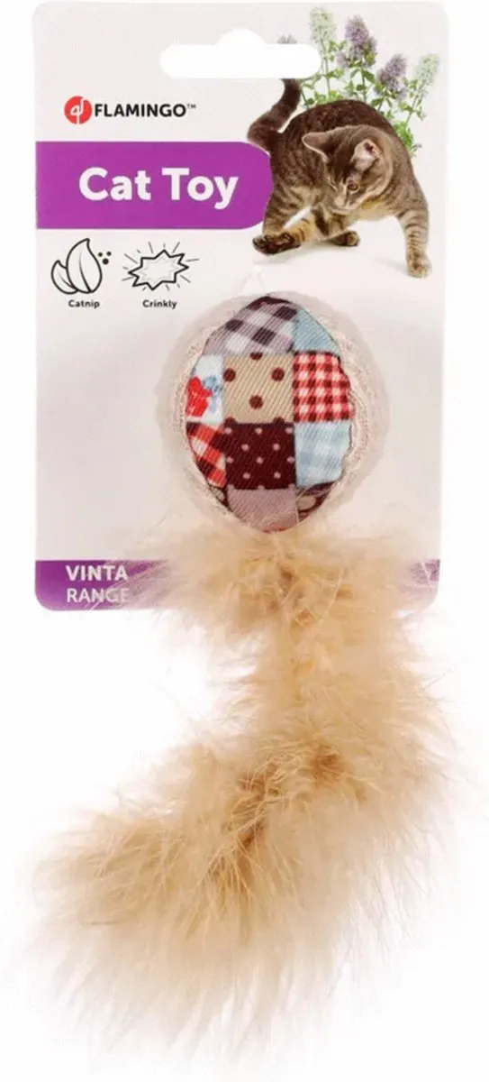 Flamingo Vinta Bal +veer Kattenspeelgoed - Beige