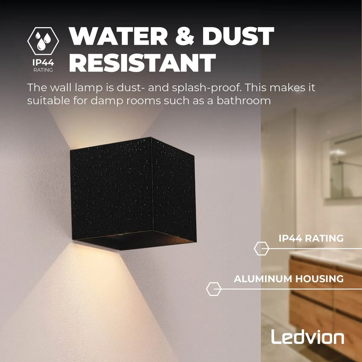 Ledvion USB Oplaadbare Wandlamp Sensor 4400mAh - Zwart