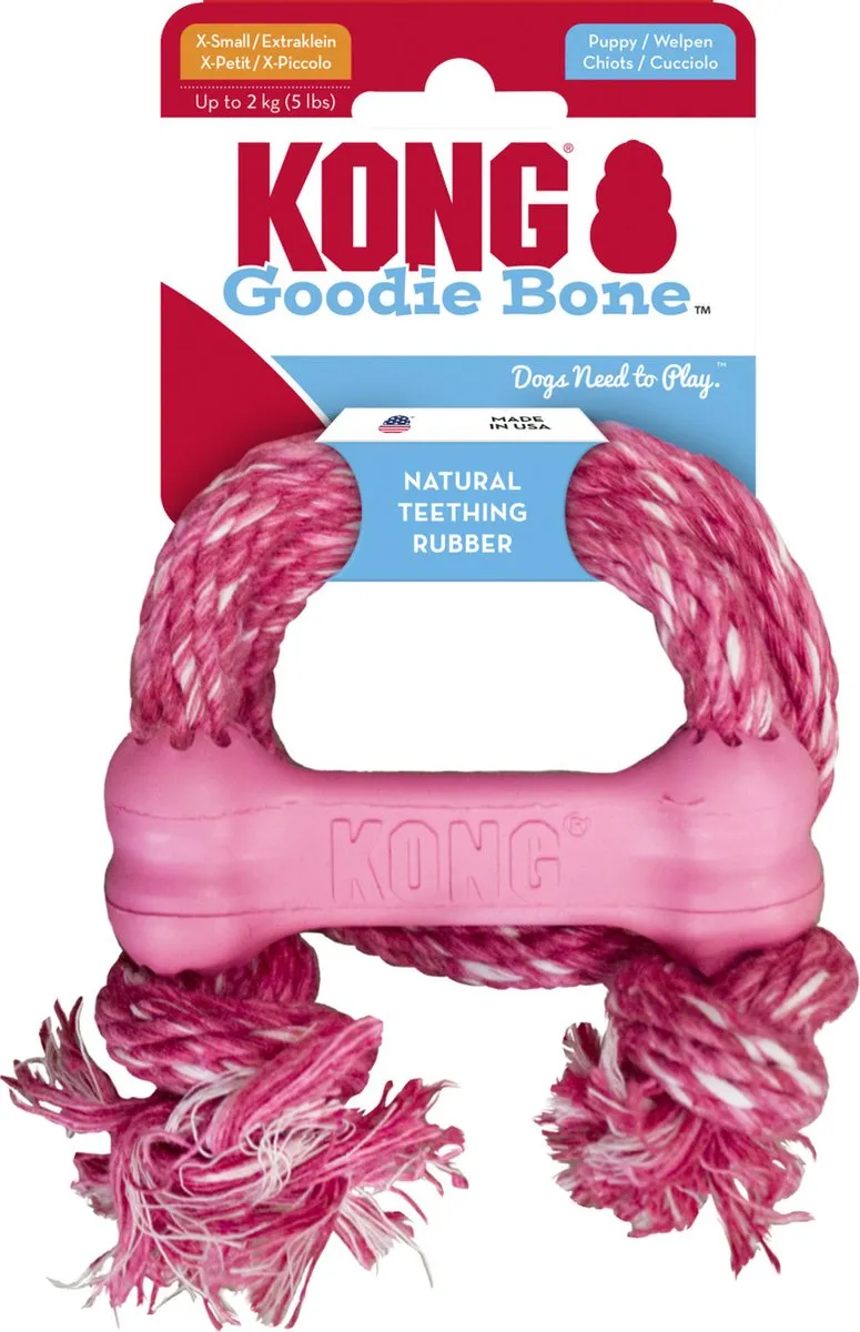 KONG Puppy Goodie Bone S - Blauw/Roze