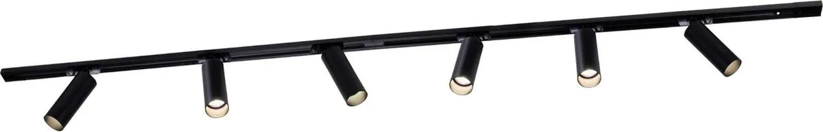 Ledvion LED Railverlichting 2M 6 Spots 3W 2700K - Zwart