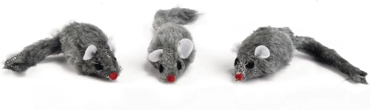 Beeztees Plush Muisje - 3 Stuks