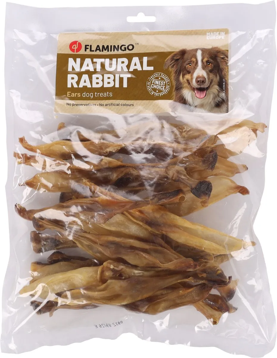 Flamingo Nature Konijnenoor Hondensnack 200g