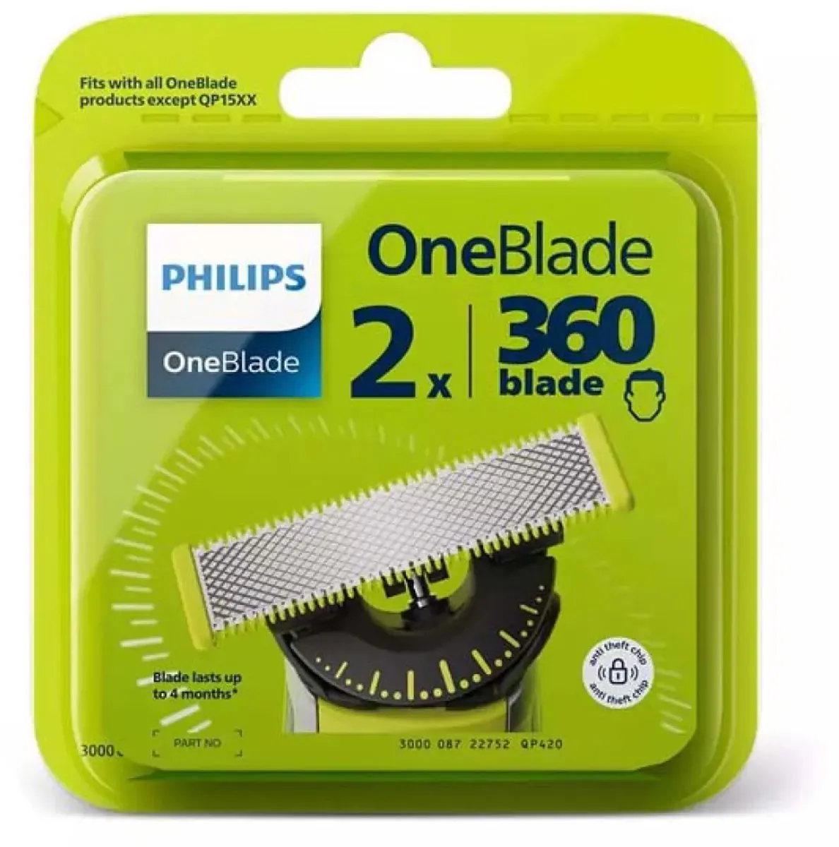 Philips OneBlade 360 QP420/50 Vervangmesjes - 2 Stuks