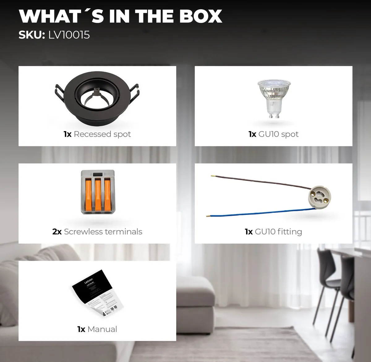 Ledvion LED Inbouwspot Rio 3W - Zwart