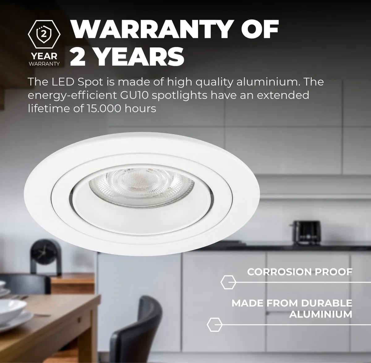 LEDVION 6X Tokyo Inbouwspot - Wit 3W 4000K - 6 Stuks