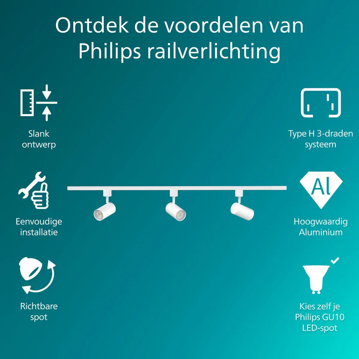 Philips EasyLink Zilo Spot GU10 Wit - 3 Stuks