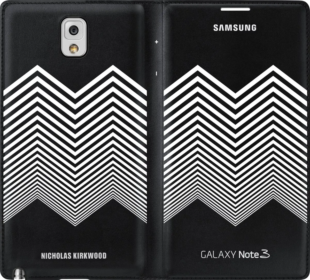 Samsung Moschino Peace Flipcover N9005 - Wit/Zilver