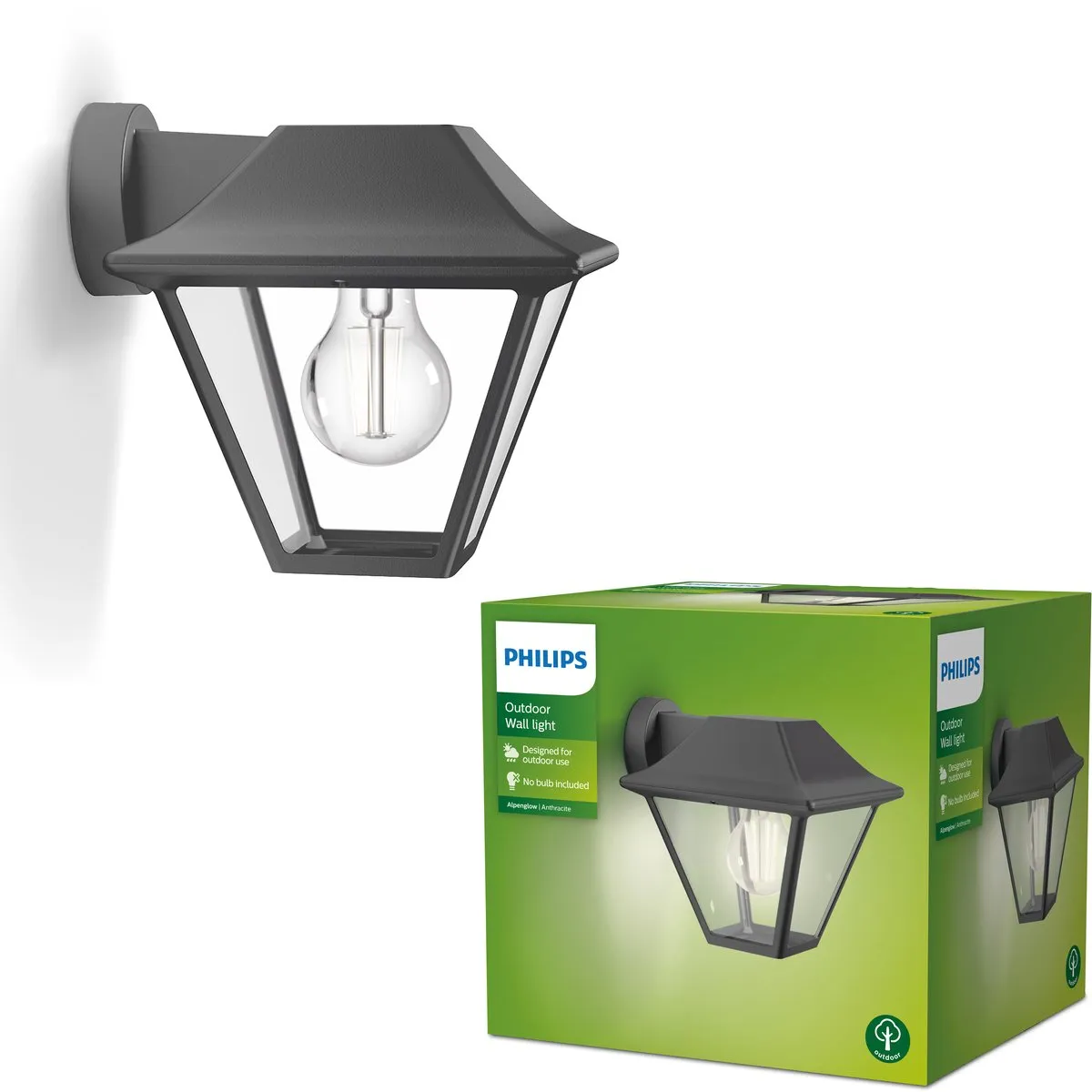 Philips LED Alpenglow Wall Antraciet 60W Warm Wit