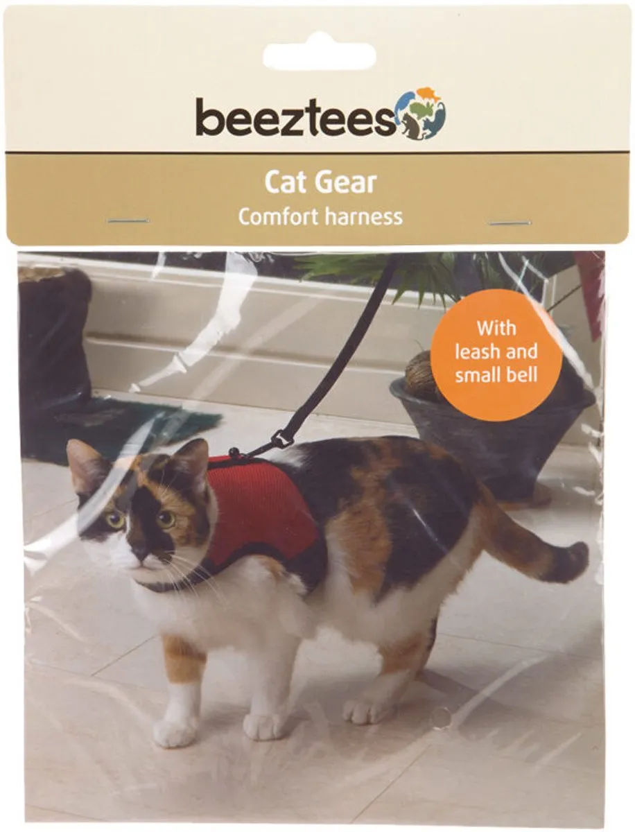 Beeztees Loopharnas Comfort Kattenuig M - Bordeaux
