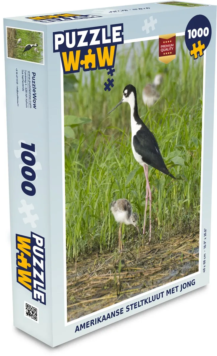PuzzleWow Vogel Gras Kuiken Moeras Legpuzzel 1000 Stuks