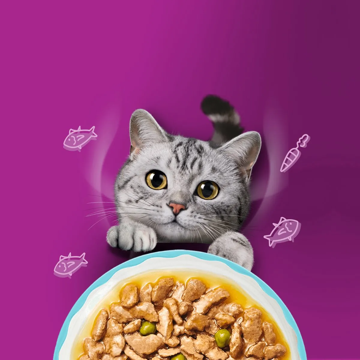 Whiskas Adult 1+ Aromatics Zeevruchten in Saus Kattenvoer - 48 Stuks
