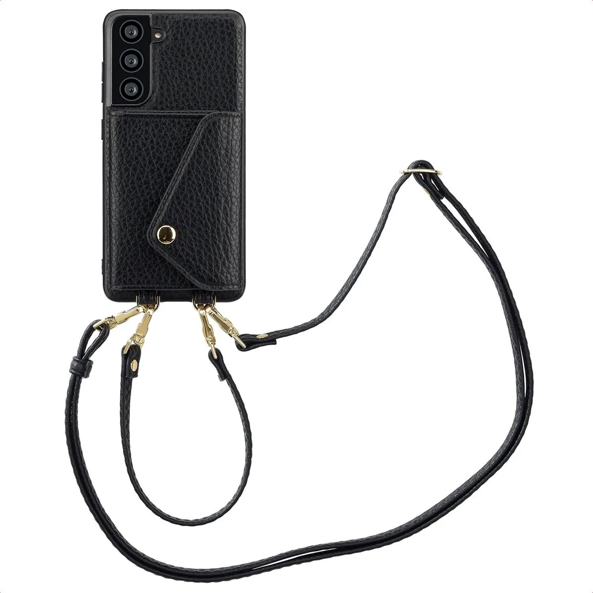 Selencia Koordhoes Samsung Galaxy S21 FE - 2 Pasjes - Zwart