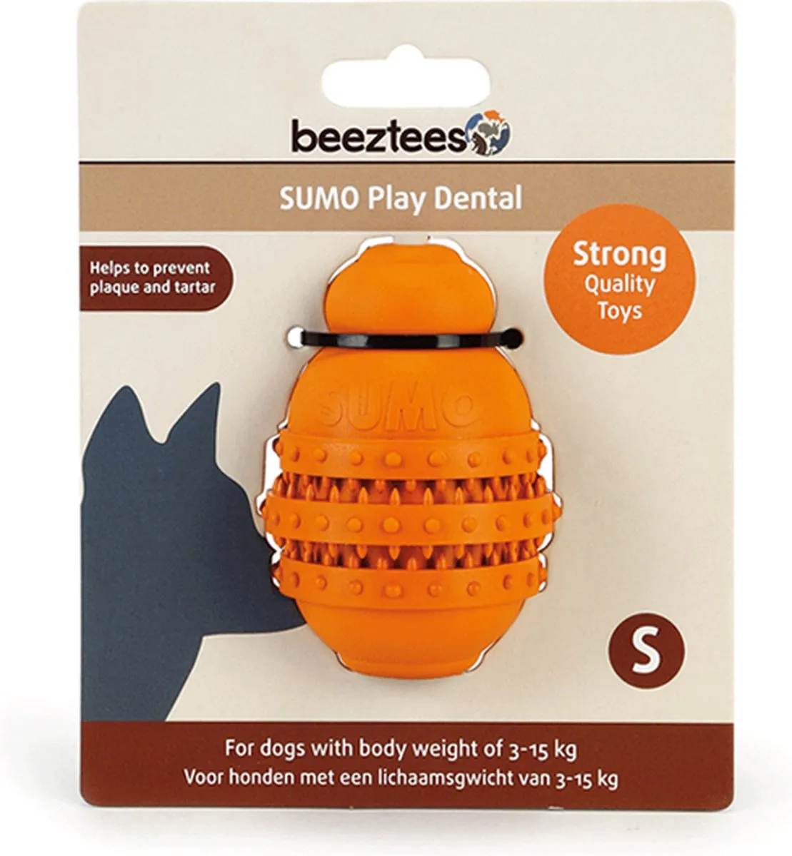 Beeztees Sumo Play Dental Hondenspeelgoed - Oranje S - afbeelding 6 van 6