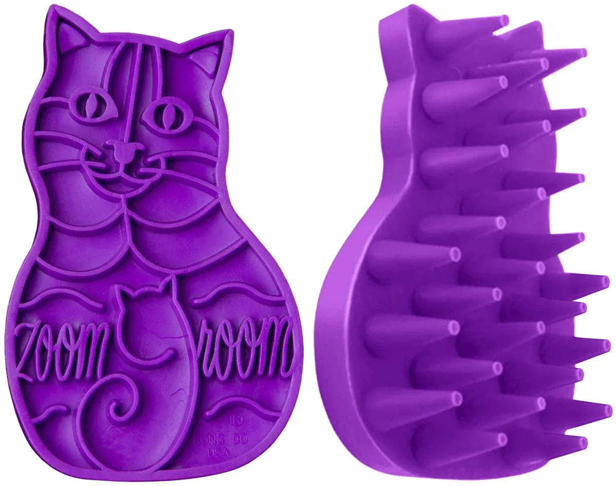 KONG Zoom Groom Kattenborstel Paars 11cm