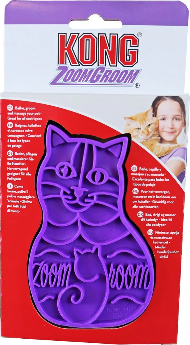 KONG Zoom Groom Kattenborstel Paars 11cm