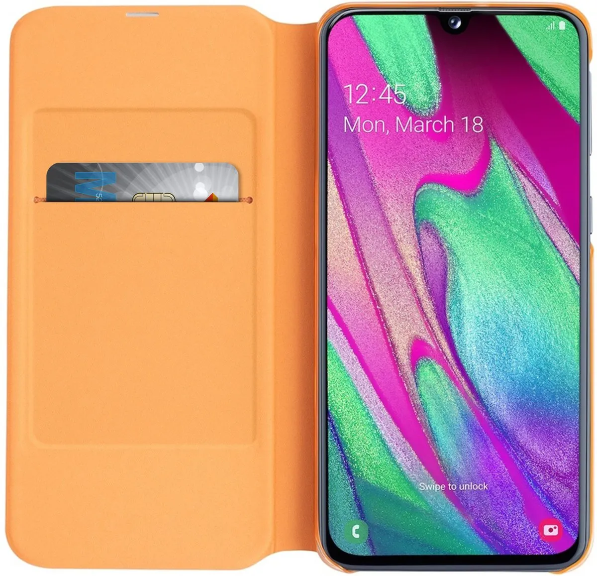 Samsung Flip Wallet Hoesje Galaxy A40 - Wit - afbeelding 6 van 6