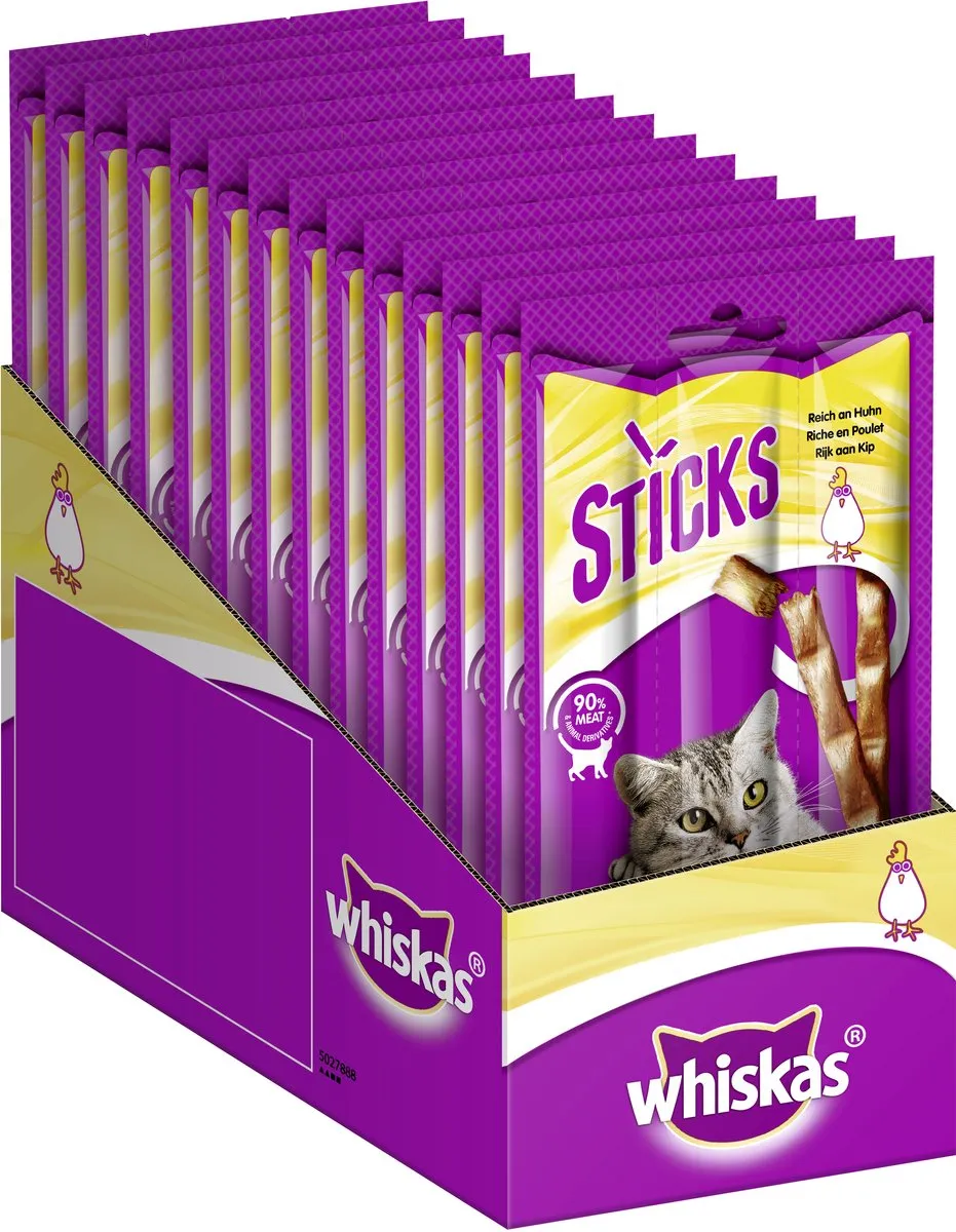 Whiskas Kattensnacks - Sticks Kip - 14x6 Stuks