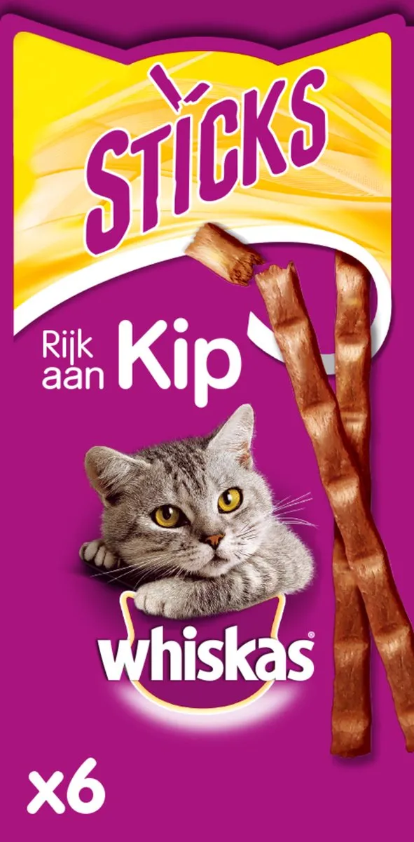 Whiskas Kattensnacks - Sticks Kip - 14x6 Stuks