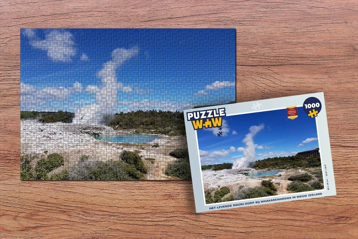 PuzzleWow Legpuzzel Het Levende Maori-dorp 1000 Stuks - Multicolor