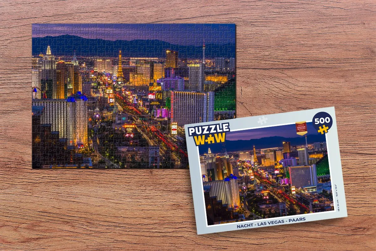 PuzzleWow Las Vegas Puzzel 500 Stuks - Multicolor