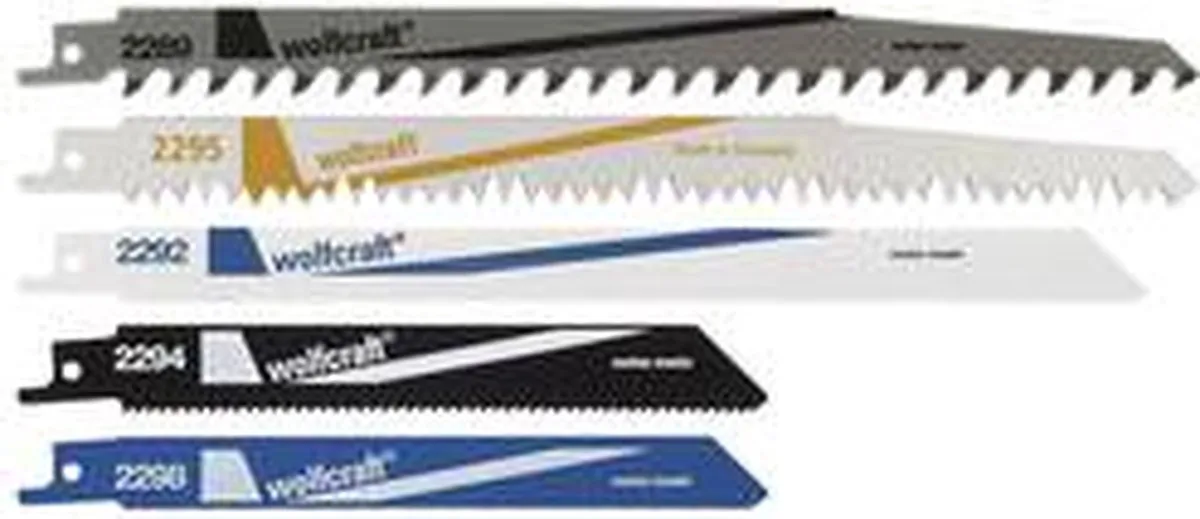 Wolfcraft Reciprozaagbladen Set 5-delig - HCS 5-40mm