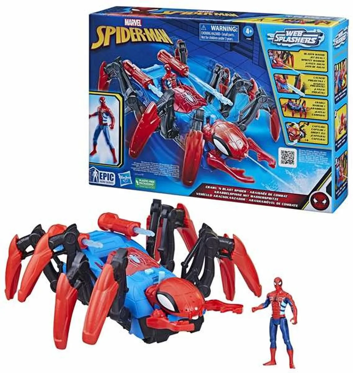 Spider-Man Crawl and Blast Spider Speelgoedvoertuig F78455L0 - Rood