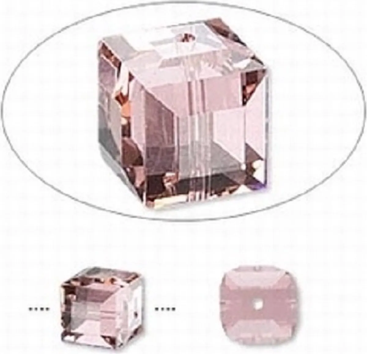 Swarovski Elements Kubus Kralen 8mm Vintage Rose