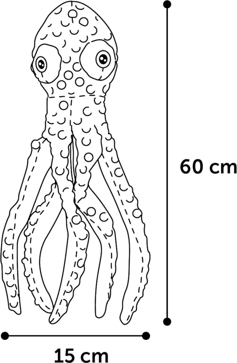 Flamingo Bubbly Octopus Pluche Hondenspeeltje 60cm - L