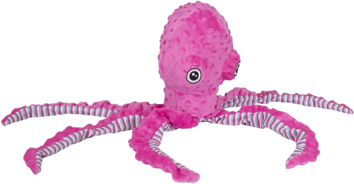 Flamingo Bubbly Octopus Pluche Hondenspeeltje 60cm - L