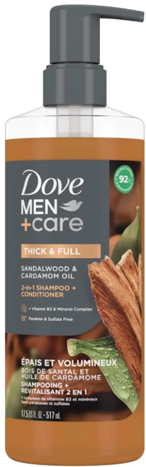 Dove Men+Care 2-in-1 Shampoo + Conditioner Sandalwood & Cardamom 517ml