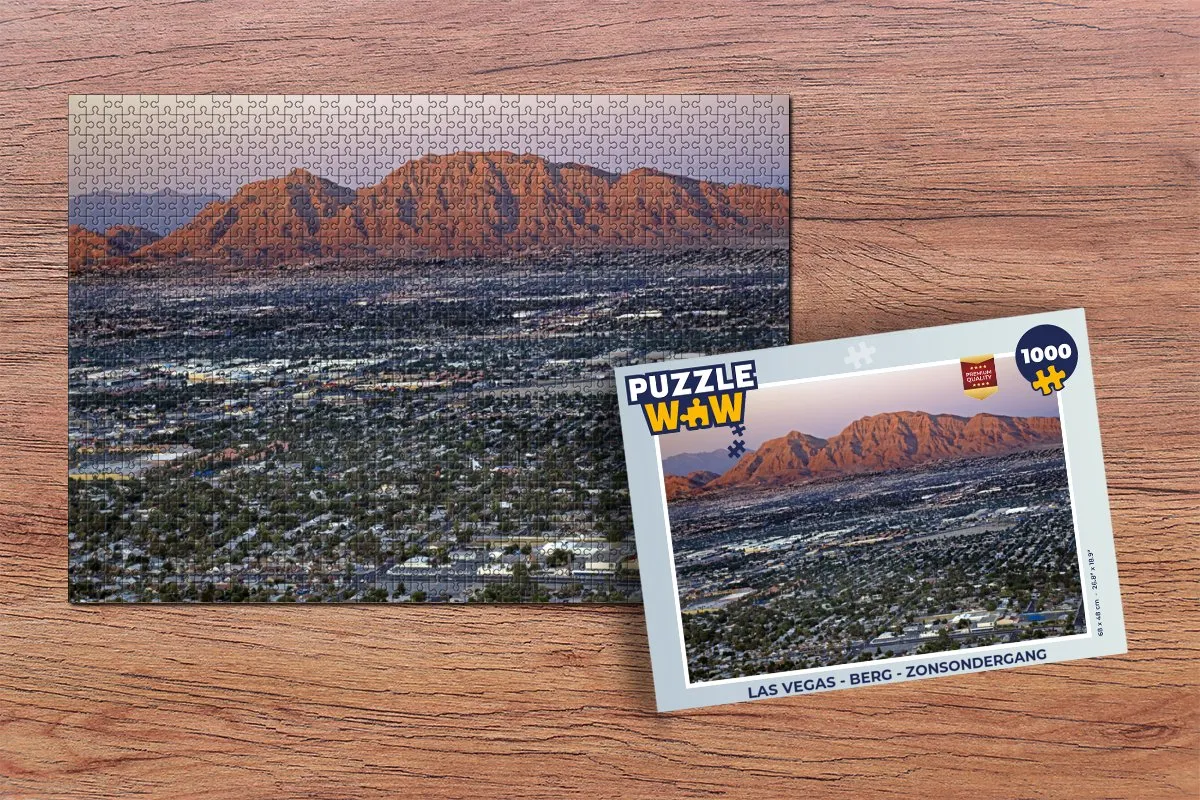 PuzzleWow Las Vegas Berg Zonsondergang Legpuzzel 1000 Stuks - Multicolor