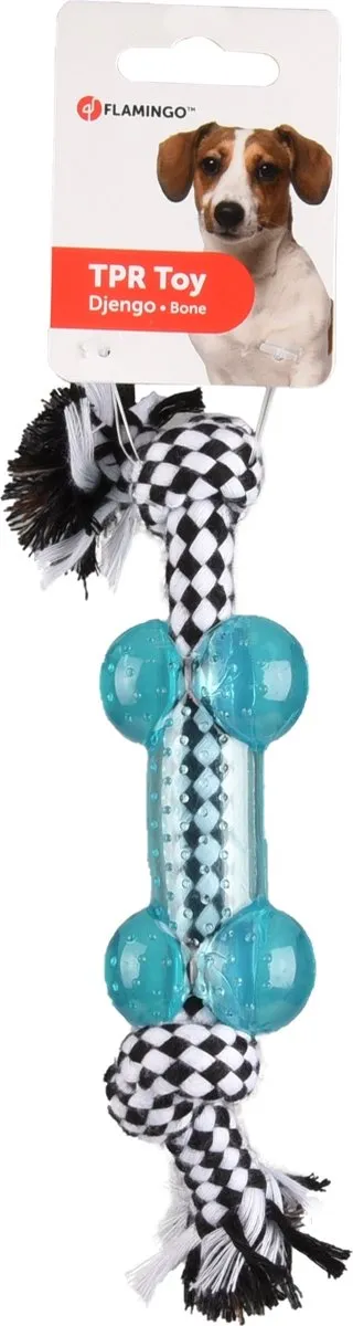 Flamingo Djengo Touw Speelgoed Hond - Blauw 25cm