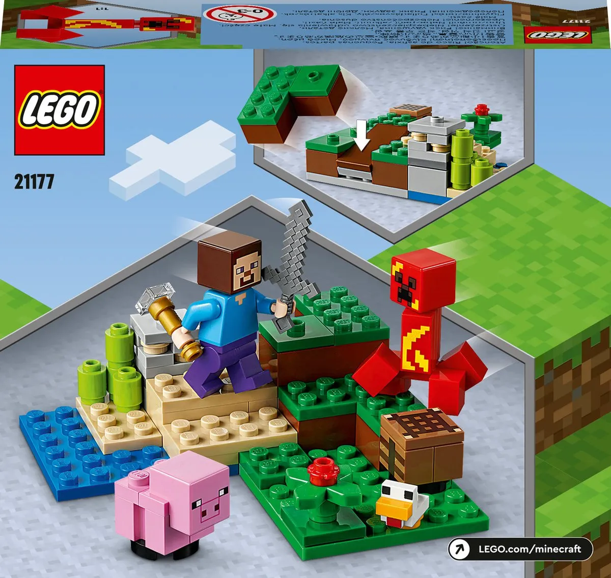 LEGO Minecraft De Creeper Hinderlaag 21177 - 72 Stukken