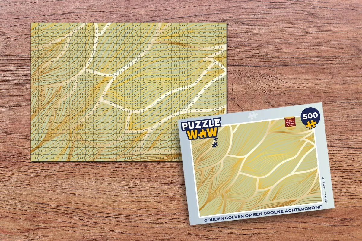 PuzzleWow Gouden golven Legpuzzel 500 Stuks - Multicolor