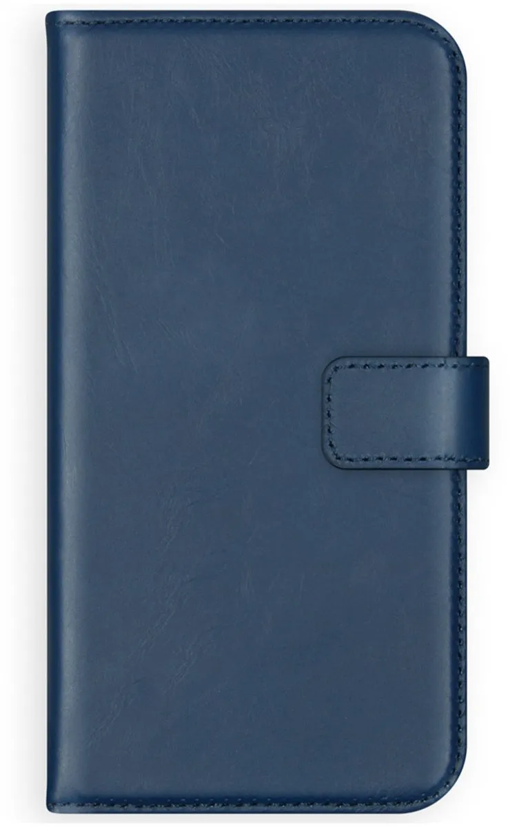 Selencia Hoesje iPhone XR Echt Lederen Bookcase Blauw - 3 Pasjes