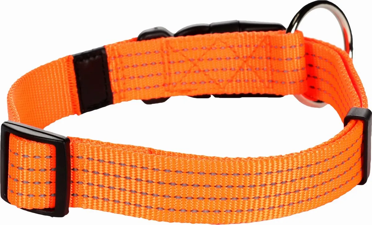 Flamingo Len Halsband Honden - L 45-65cm - 25mm - Oranje