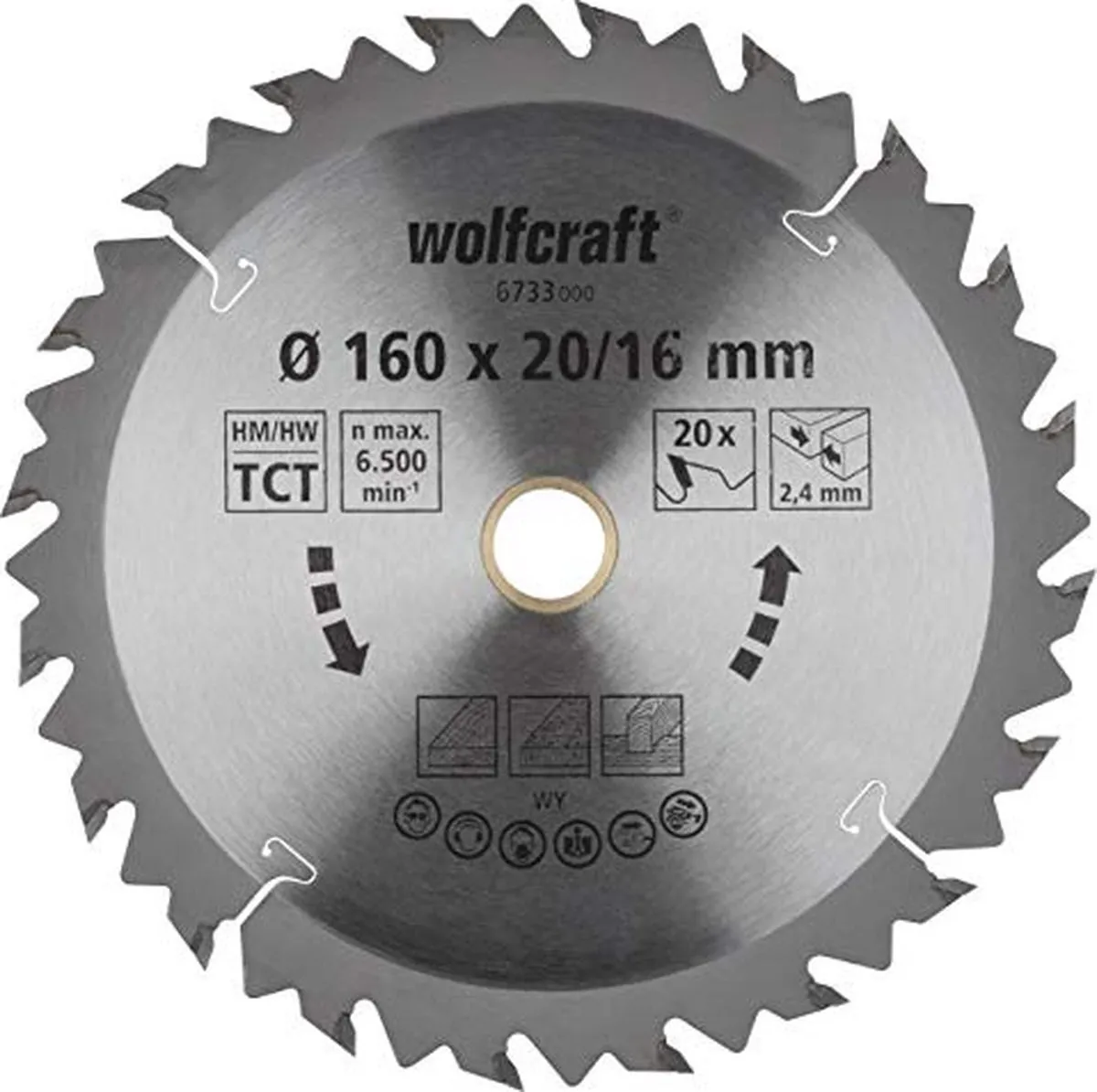 Wolfcraft Handcirkelzaagblad HM 6733000 - 160mm - 30 Tanden