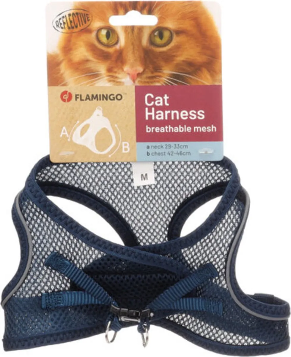Flamingo Kattenharnas Step&Go Berta - M - Donkerblauw