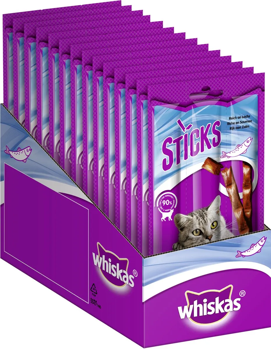 Whiskas Kattensnacks - Sticks Zalm - 14x6 Stuks