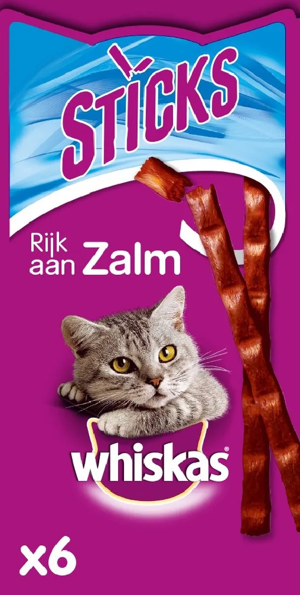 Whiskas Kattensnacks - Sticks Zalm - 14x6 Stuks