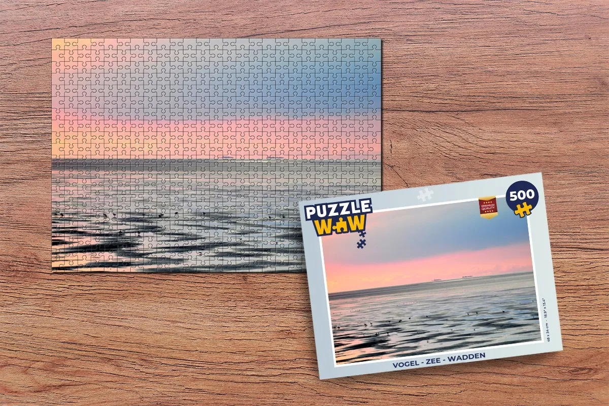 PuzzleWow Vogel Zee Wadden Legpuzzel 500 Stuks - Multicolor