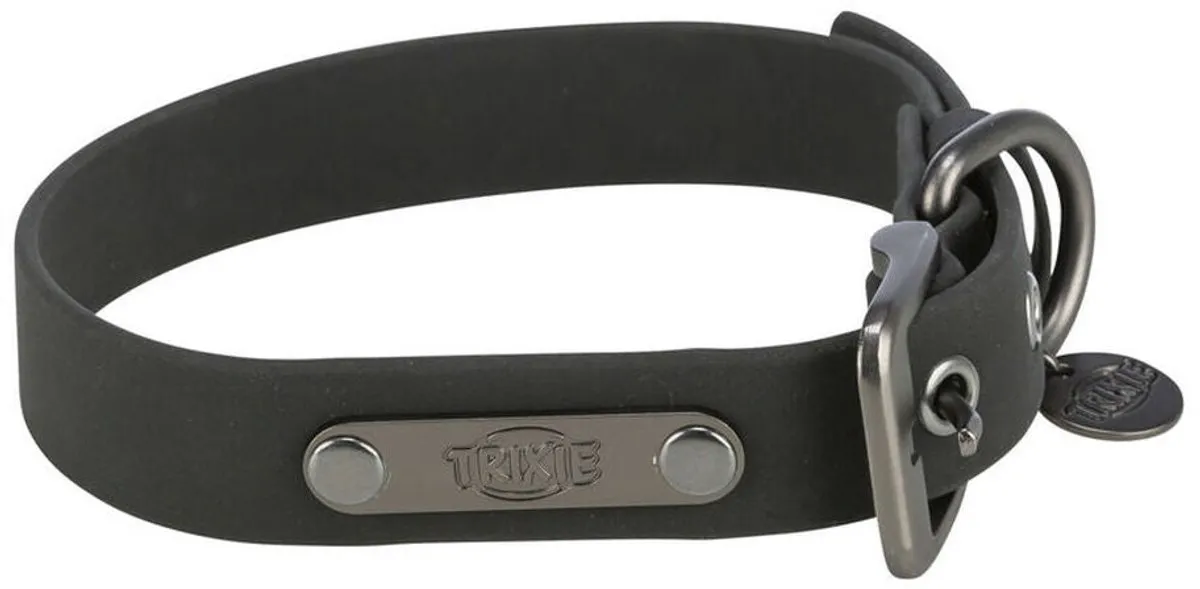 Trixie Halsband CityStyle PVC - 25-32x2cm - Zwart - afbeelding 3 van 6